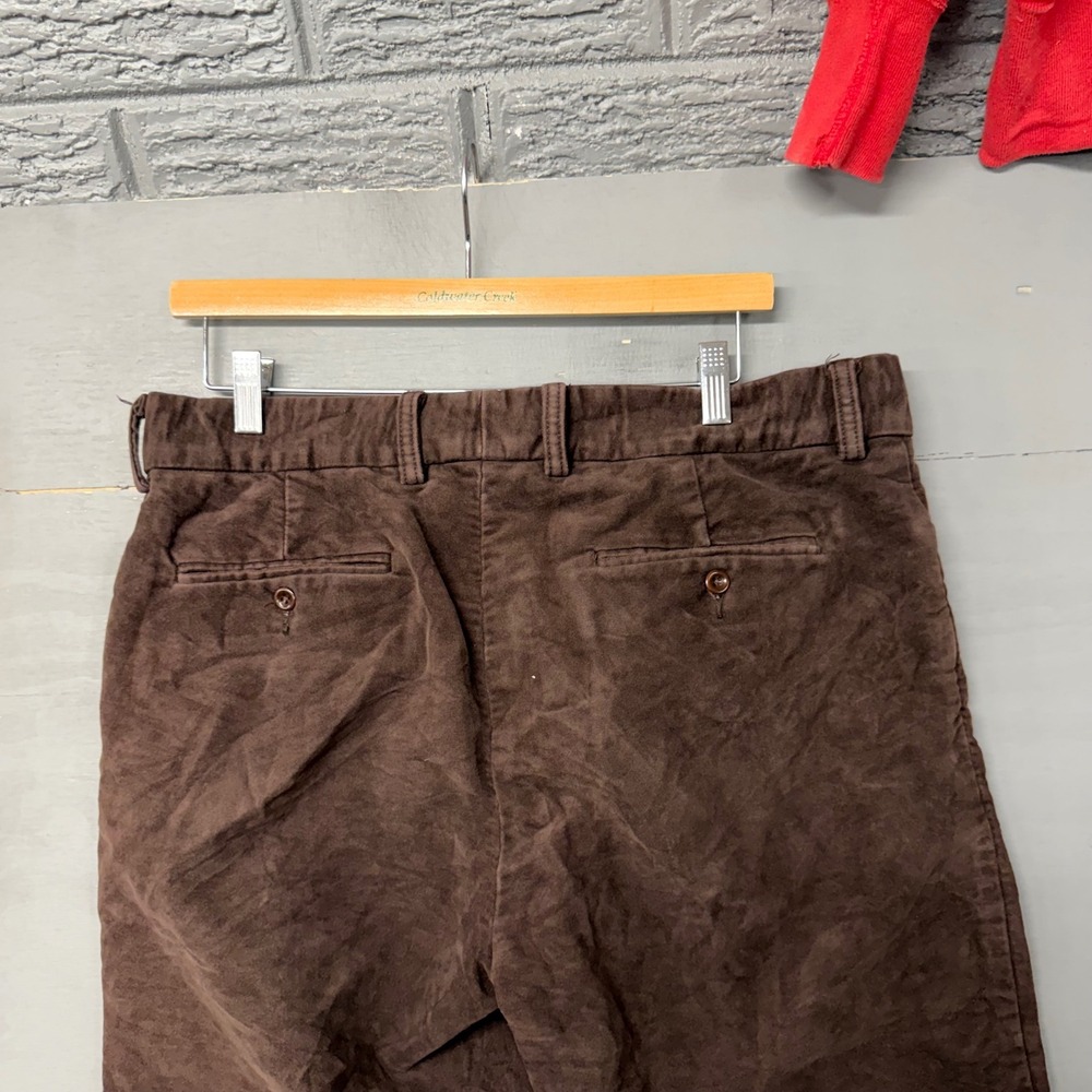 Polo Ralph Lauren Mens Brown Suede Straight Leg Trousers Pants 34/30 RN41381